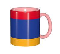 DUWAA Taza de cerámica con impresión de la bandera de Armenia con caja de regalo, hermosas tazas de café para regalo de cumpleaños, café, leche, 6 colores