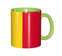 DUWAA Taza de cerámica con impresión de la bandera de Rumania con caja de regalo, hermosas tazas de café para regalo de cumpleaños, café, leche, 6 colores