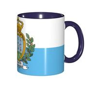 DUWAA Taza de cerámica con impresión de la bandera de San Marino con caja de regalo, hermosas tazas de café para regalo de cumpleaños, café, leche, 6 colores