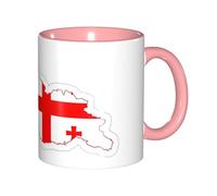 DUWAA Taza de cerámica con impresión de mapa de Georgia con caja de regalo, hermosas tazas de café para regalo de cumpleaños, café, leche, 6 colores