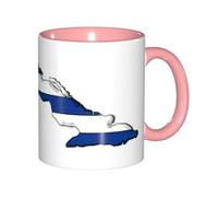 DUWAA Taza de cerámica con impresión de mapa de la bandera cubana con caja de regalo, hermosas tazas de café para regalo de cumpleaños, café, leche, 6 colores