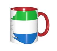 DUWAA Taza de cerámica con impresión de mapa de la bandera de Sierra Leona con caja de regalo, hermosas tazas de café para regalo de cumpleaños, café, leche, 6 colores