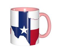 DUWAA Taza de cerámica con impresión de mapa de la bandera del estado de Texas con caja de regalo, hermosas tazas de café para regalo de cumpleaños, café, leche, 6 colores