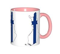 DUWAA Taza de cerámica con impresión de mapa de la bandera finlandesa con caja de regalo, hermosas tazas de café para regalo de cumpleaños, café, leche, 6 colores