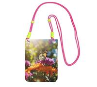 DUWAA Vivid Colorful Garden2 - Bolso cruzado pequeño con estampado para mujer, a la moda, bolso para teléfono con correa ajustable, para senderismo, viajes, Fucsia, Talla única