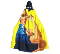 DUWAA We Can Do It - Capa estampada con capucha para hombres y mujeres, capa con capucha, unisex, disfraz de bruja y vampiro de Halloween
