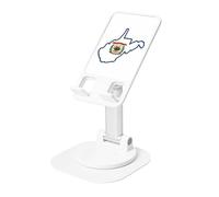 DUWAA West Virginia State Flag Map Print Soporte giratorio de 360° para teléfono celular, soporte ajustable para teléfono celular, soporte portátil plegable