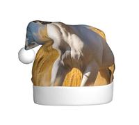 DUWAA White Stallion1 - Sombrero de Papá Noel de felpa suave para adultos, sombrero de fiesta de Navidad con pompón, para Navidad, Año Nuevo, fiesta festiva