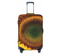 DUWAA You Are My Sunshine - Funda elástica para equipaje con estampado de girasoles, se adapta a maletas de 18 a 32 pulgadas, accesorios de viaje, Blanco, S