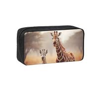 DUWAA Zebra And Giraffe2 - Estuche de gran capacidad con cremallera para adolescentes, organizador de almacenamiento simple