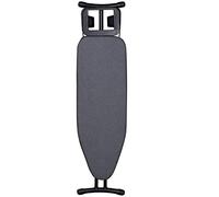 Duwee Tabla de planchar compacta con cubierta resistente al calor, tabla de planchar plegable con soporte de plancha, altura ajustable, patas fuertes, negro, 33 x 96 cm