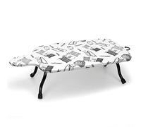 Duwee Tabla de Planchar de sobremesa, Tabla de Planchar pequeña con Funda 100% algodón, Patas Plegables y compacta, Ideal para Viajes, caravanas y Apartamentos, 77×40 cm