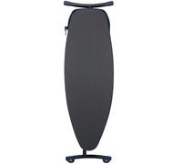 Duwee tabla de planchar extra grande y ancha, con ruedas, patas resistentes y plegables, almohadilla de fieltro 10 mm, negro, 135 x 46 cm