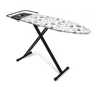 Duwee Tabla de Planchar Extragrande con Gran Soporte para Plancha de Vapor, Cubierta metálica Resistente al Calor con Acolchado Grueso de Doble Capa, Altura Ajustable, 122 x 43 cm，Blanco