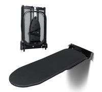 Duwee Tabla de planchar montada en la pared con soporte de hierro, armario plegable con cubierta resistente al calor, tabla de hierro plegable compacta para espacios pequeños, negro, 32 x 93 cm