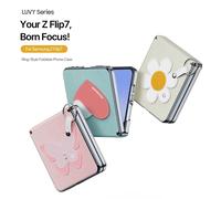 DUX DUCIS Funda de cuero ultrafina con tapa para Samsung Galaxy Z Flip7 FE Flip6 con protección de cuerpo completo a prueba de golpes y diseño de cordón Pink Butterfly