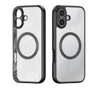 DUX DUCIS Funda de teléfono magnética para iPhone 17 Pro Max y iPhone 17 Air Back Stand Cover con diseño de líneas fluidas transparentes Black magnetic stand