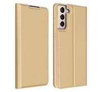 Dux Ducis Funda para Samsung Galaxy S21 Plus Tarjetero Cierre F.Soporte, Dorado