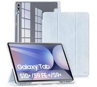 DUX DUCIS Funda para Samsung Galaxy Tab S10+ Plus/S9 FE+ Plus/S9+ Plus 12,4", Smart Cover Tríptico Delgado con Portalápices, Carcasa Trasera Transparente con Función Auto-Sueño/Estela, Azul Claro