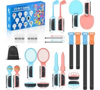 DUX DUCIS Kit 23 en 1 Accesorios para Nintendo Switch 2 | Switch Sports Paquete para Fiesta Familiar 2025, con Raquetas de Bádminton/Tenis de Mesa, Martillos de Arena