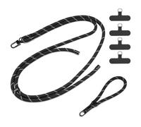 DUX DUCIS Paquete de 2 Cordones Universales para Teléfono, Correa Cruzada Ajustable (1.6m) y Correa de Muñeca (0.33m) con 4 Parches, Accesorios Manos Libres para Viaje y Uso Diario