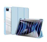 DUX DUCIS Toby - Funda de la Serie diseñada para Apple iPad Air 13 (2024)/iPad Pro 12.9 (2018/2020/2021/2022), Funda Protectora de Tres Pliegues con Parte Trasera Transparente y Encendido y Apagado