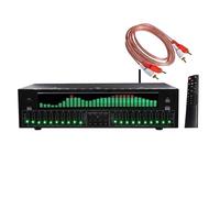 DUXMM Ecualizador gráfico Dual de 10 Bandas, EQ8000 gráfico estéreo, Ecualizador Digital de 31 Bandas, con Control Remoto y Cable de Audio dedicados,Entrada de Fibra óptica/coaxial