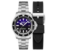 DUXOT Atlantica Deep Dive DX-2066 - Reloj automático de edición limitada para hombre de 44 mm con pulsera de acero inoxidable sólido, Blackberry, 44.0, Clásico, retro