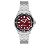 DUXOT Henri DX-2060 - Reloj de buceo automático para hombre, movimiento japonés, caja de acero inoxidable de 41 mm, resistente al agua 200 m, pulsera de acero inoxidable, rojo (Maroon red)