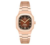 DUXOT Reloj automático Colmar de 38 mm para hombre con pulsera de acero inoxidable sólido DX-2069, Marrón cobre