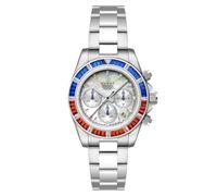 DUXOT Reloj cronógrafo Accelero Rainbow de 40 mm para hombre con pulsera de acero inoxidable sólido DX-2064, blanco perla