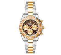 DUXOT Reloj cronógrafo Accelero Rainbow de 40 mm para hombre con pulsera de acero inoxidable sólido DX-2064, Marrón perla