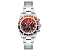 DUXOT Reloj cronógrafo Accelero Rainbow de 40 mm para hombre con pulsera de acero inoxidable sólido DX-2064, Rojo perla
