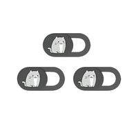 Duyeuau 3 fundas para cámara web, diseño de gatito de dibujos animados, para laptop, PC, teléfono celular, cámara web, protector de privacidad