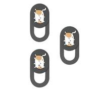 Duyeuau 3 fundas para cámara web, diseño de gatito de dibujos animados, para laptop, PC, teléfono celular, cámara web, protector de privacidad