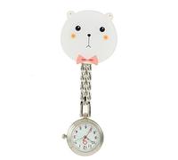 Duyeuau Bonito reloj de bolsillo para enfermera, cómodo reloj de bolsillo para enfermeras, Little White Bear, 2.6*9.6cm