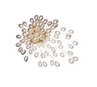 Duyeuau Broche de perlas hecho a mano para mujeres elegantes, accesorios de traje de boda, perlas de imitación, pin de solapa para noche, Height 7.7cm, perlas de imitación, Rubí sintético