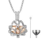 Duyeuau Colgante de flor hueca, urna para mascotas, para cenizas de perro, conmemorativos, joyas, urna de cremación para mascotas, collar de cenizas