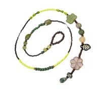Duyeuau Collar de cuentas étnicas artesanales, con textura simple, adecuado para aquellos que aman lo retro y la naturaleza