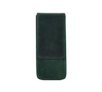 Duyeuau Estuche de cuero vintage para bolígrafos estilográficos, organizador de bolígrafos de viaje para estudiantes y mujeres, Green, Size Approx. 7.5x16.5x3.50cm/3x6.4x1.4in