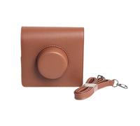 Duyeuau Funda de piel sintética para cámara de instantáneas anchas con correas ajustables para el hombro y bolsillo, Brown