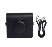 Duyeuau Funda de piel sintética para cámara de instantáneas anchas con correas ajustables para el hombro y bolsillo, Black