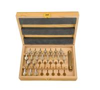 Duyeuau Herramienta de bobinado multitamaño, 20 kits de bobinadores de resorte principal con caja de almacenamiento de madera para tareas de reparación de talleres