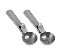 Duyeuau Paquete de 2 cucharas de helado de acero inoxidable aptas para lavavajillas, mango ergonómico para congelar frutas de postre