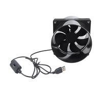 Duyeuau Soplador de escape USB multiusos de 120 mm para tienda de campaña, casas de mascotas, invernaderos, baños e impresoras, ventilador de escape de baño alimentado por energía solar