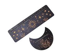 Duyeuau Soporte de madera para cartas de tarot, base de fases lunares, forma de luna y soporte rectangular para tarjetas para adivinación de brujas