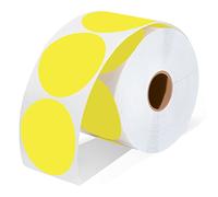 DuYing - Etiquetas térmicas directas de círculo de 2 pulgadas, etiquetas térmicas autoadhesivas, calcomanías redondas de rollo, 750/rollo (amarillo)