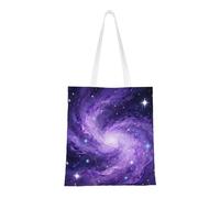 DUYKIMQW Big Waves in the Sea Print - Elegante bolsa reutilizable para mujer, bolsas de comestibles para el trabajo, compras y viajes, Cielo estrellado morado, Talla única