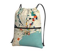 DUYKIMQW Blue Sky - Bolsa de gimnasio con cordón, elegante bolsa de deporte unisex, bolsa de yoga y bolsa de viaje con cordón, Mapa abstracto, Talla única