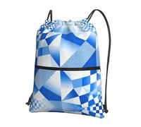 DUYKIMQW Blue Sky - Bolsa de gimnasio con cordón, elegante bolsa de deporte unisex, bolsa de yoga y bolsa de viaje con cordón, Cuadrícula azul y blanca, Talla única